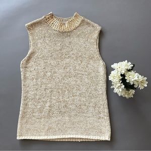 Carlisle Gold Mock Neck Sleeveless Sweater, size XL